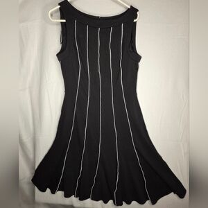 Studio I Black Mini Dress with White Accents Size 12